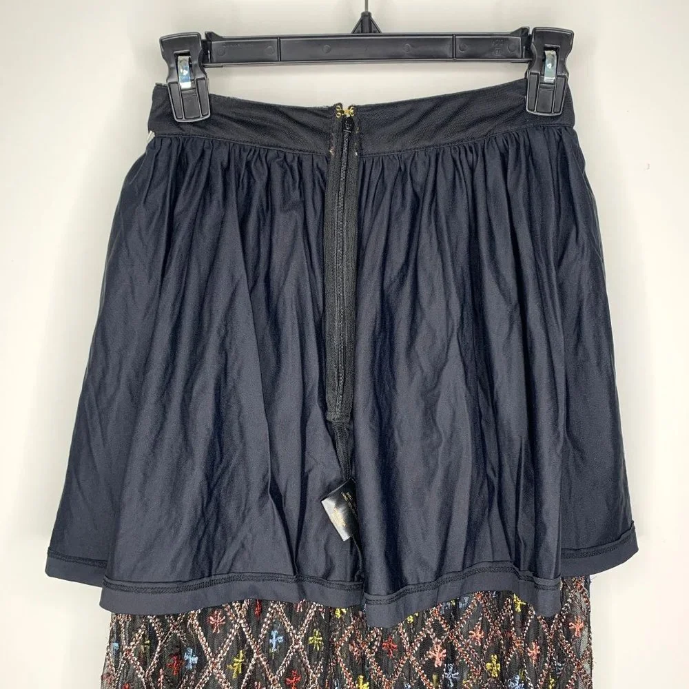 NWT TULAROSA Lexi Beaded Embroidered Black Sheer Maxi Skirt‎ Sz XXS - Picture 12 of 15